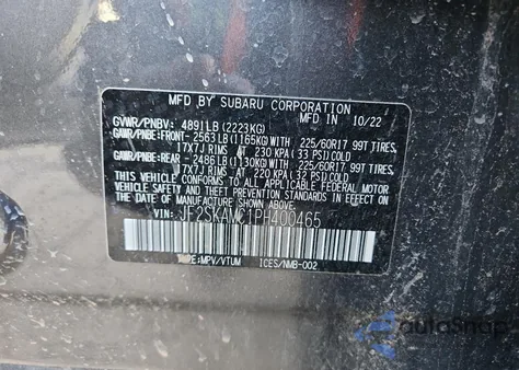 2023 Subaru Forester Wilderness z USA, uszkodzony, nr VIN JF2SKAMC1PH400465